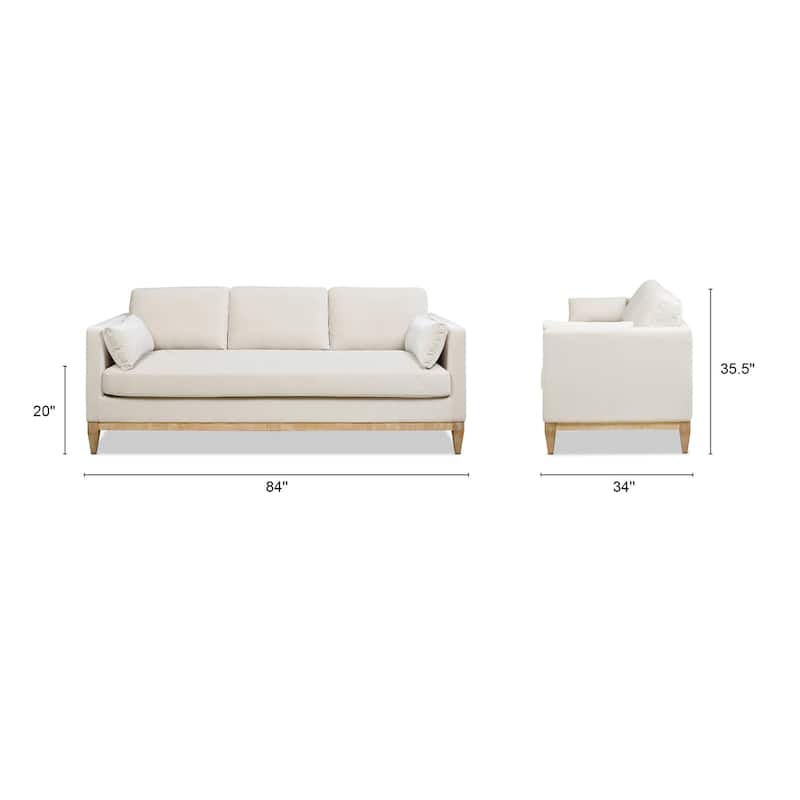 Knox 84" Modern Farmhouse Velvet Track Arm Sofa