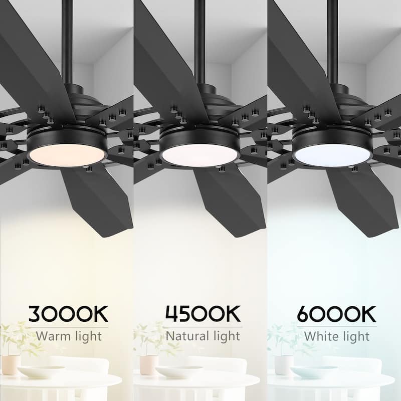 MLiAN 60/72 inch 8 Blades Indoor LED Ceiling Fan with Remote control