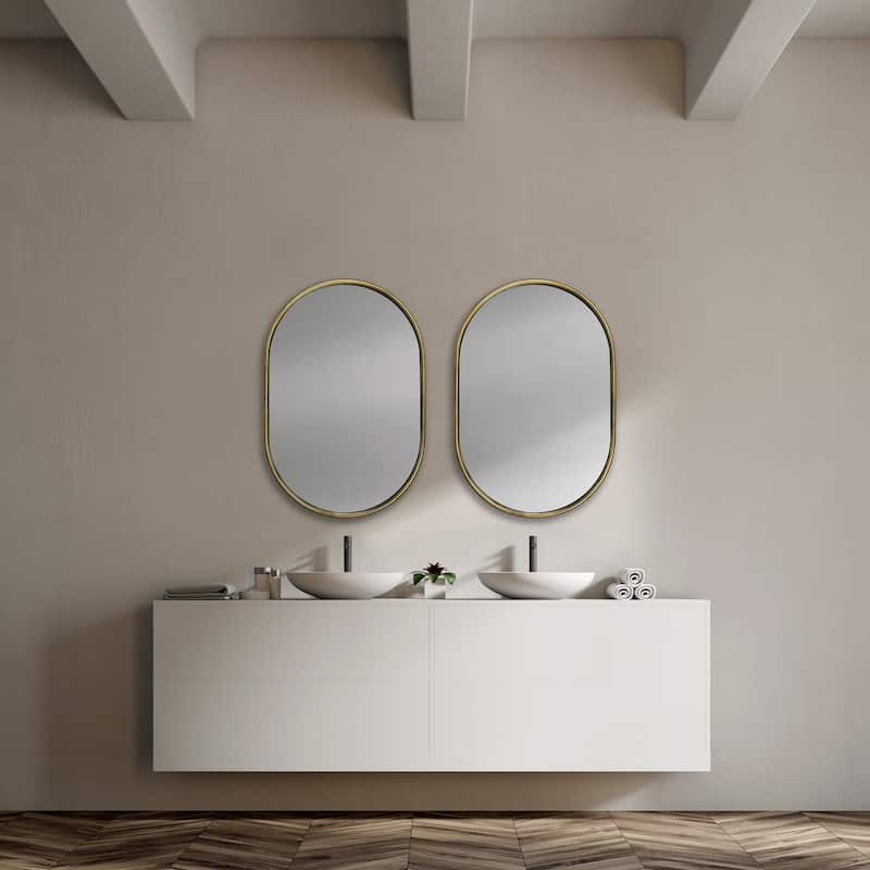 Sylvia Metal Frame Oval Mirror - 24" x 35"