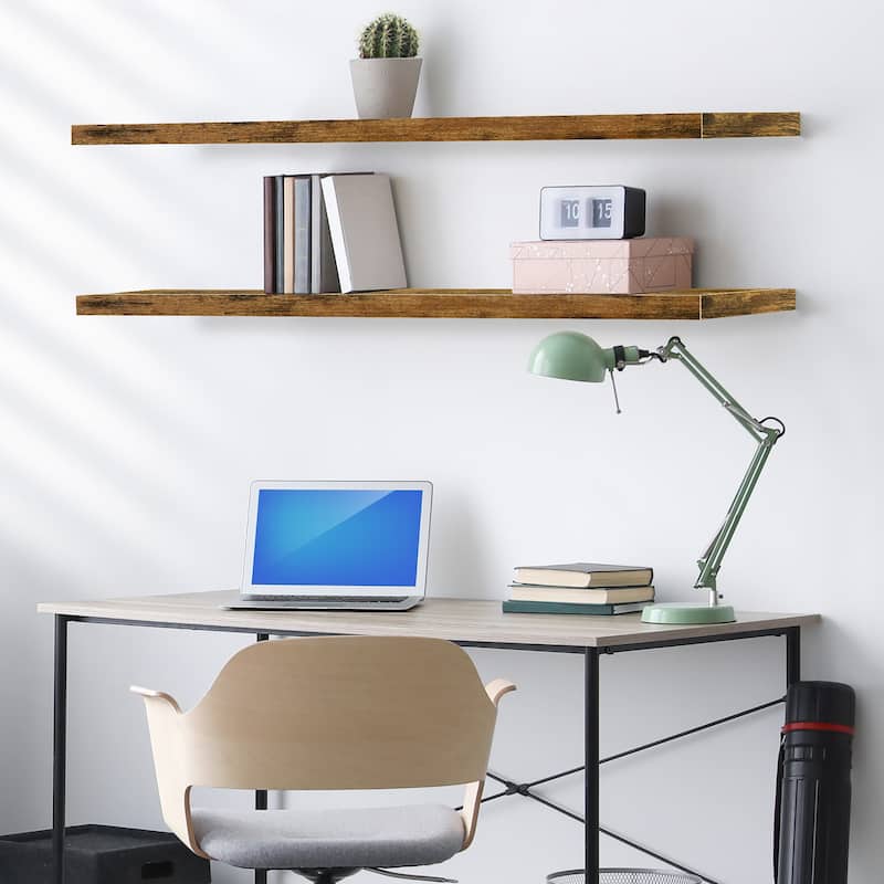 Sorbus Floating Shelves for Wall - 55 Inch Extra-Long Bathroom Shelves - Mounted Floating Shelf with Hidden Brackets (2 Pack)