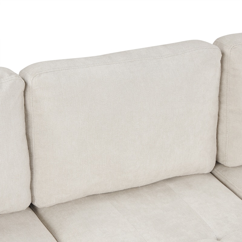 83.5" Chenille L-Shaped Sectional Sofa with Convertible Sofa Bed, Storage Chaise, Cup Holders & USB Ports