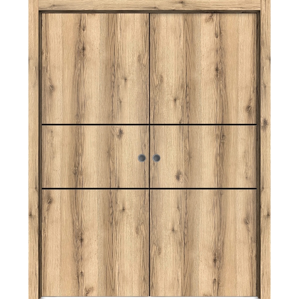SartoDoors Planum 0014 | Interior French Doors Double French Door | Solid Wood | Hardware Set | 36x80, Oak Bedroom Door