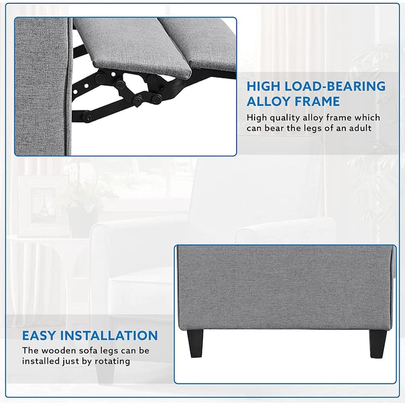 Landon Pushback Recliner Chairs Reclining Chair Home Theater Recliner Small Recliners for Small Spaces with Adjustable Footrest