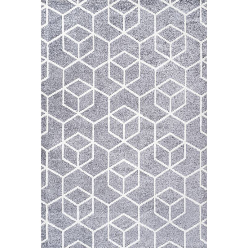 JONATHAN Y Cole Blocks Modern Geometric Area Rug - 8 X 10 - Gray/White