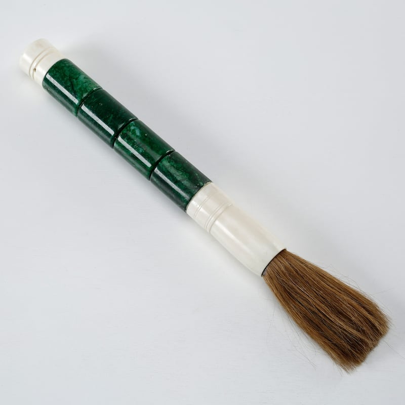 Artissance 16" Green Cylindrical Jade Calligraphy Brush