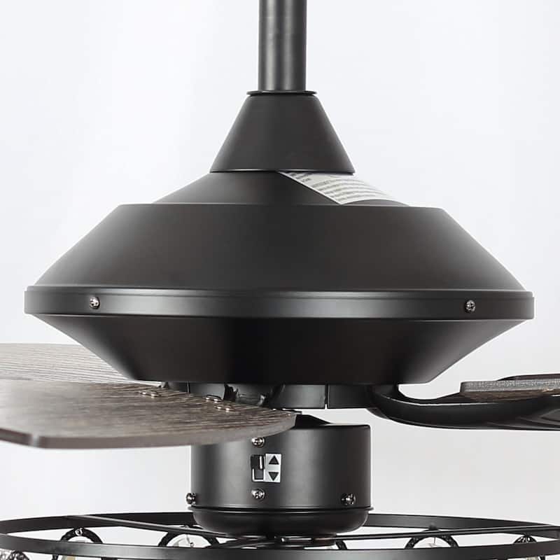52-inch Industrial 4-Light Crystal LED Ceiling Fan with Remote