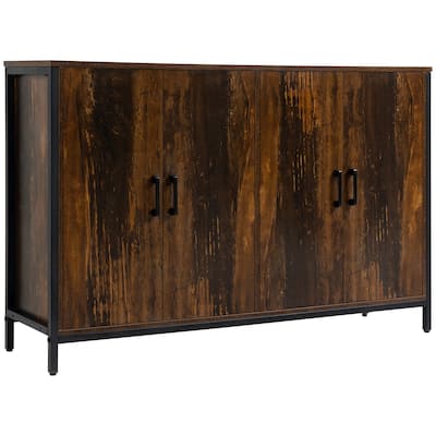 Industrial Sideboard Buffet Cabinet with Doors, Kitchen Cabinet, Coffee Bar Cabinet with Adjustable Shelves