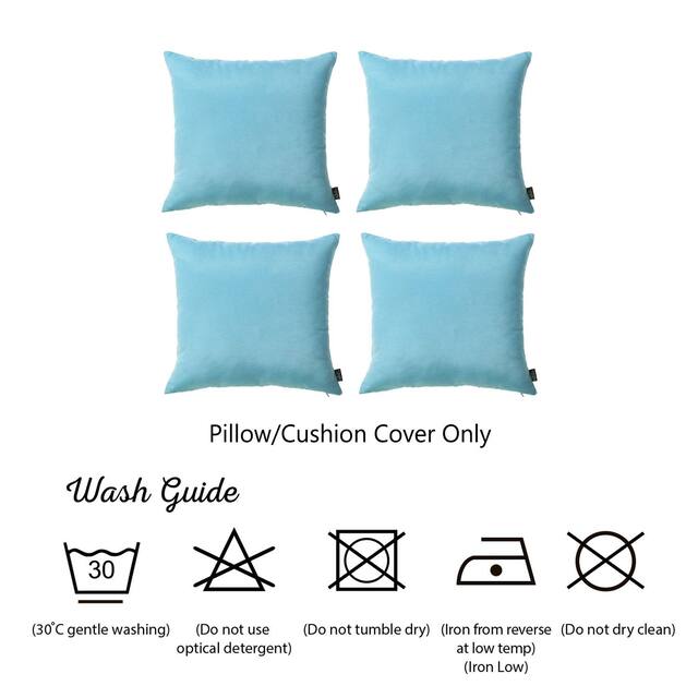 Decorative Square Solid Color Throw Pillow Cover (Set of 4)