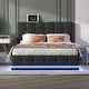 preview thumbnail 1 of 16, Tufted Upholstered Platform Bed with Hydraulic Storage System,Queen Size PU Storage Bed with LED Lights and USB charger