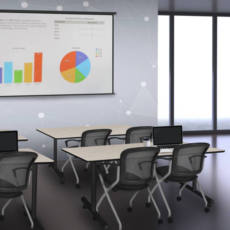 66" x 30" Training Table- Maple and 2 Nesting Chairs - 66 x 30 inches