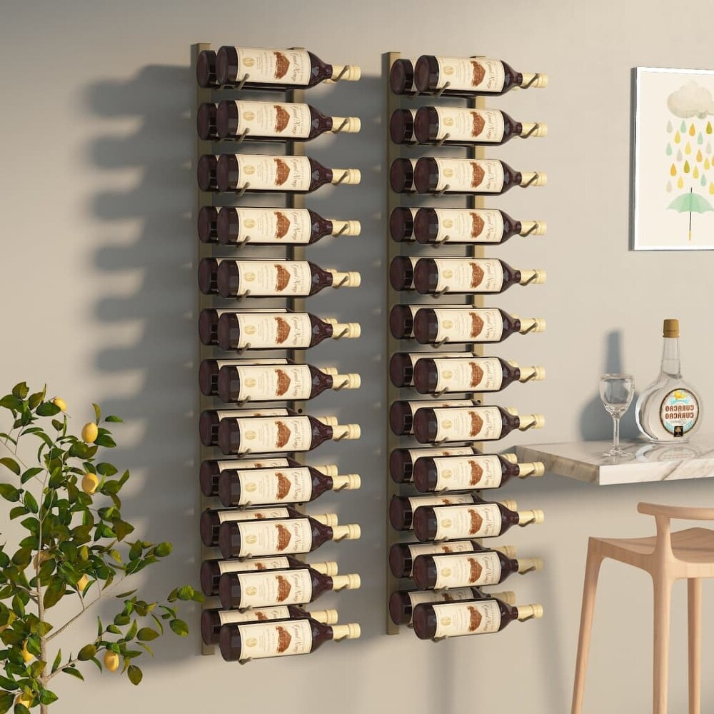 Gold hanging wine rack clearance