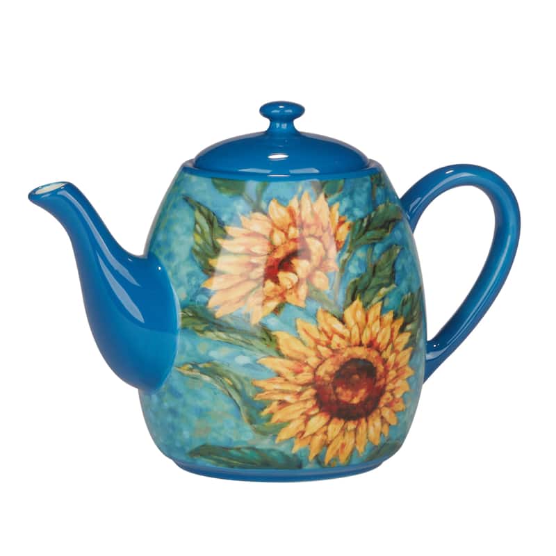 Certified International Golden Sunflowers Teapot - 9" x 5.25" x 6.5"