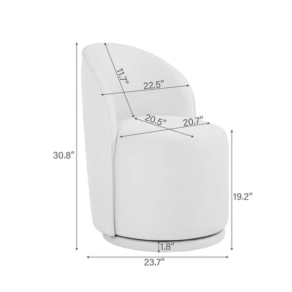 dimension image slide 0 of 2, Modern Armless 360-Degree Swivel Dining Chair Barrel Chair