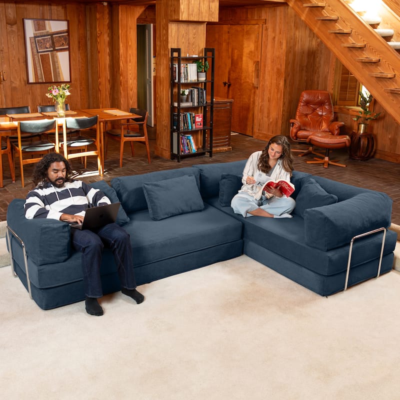 Jaxx Unsofa Modular Convertible Sectional Sofa with Fold Out King Sleeper Bed