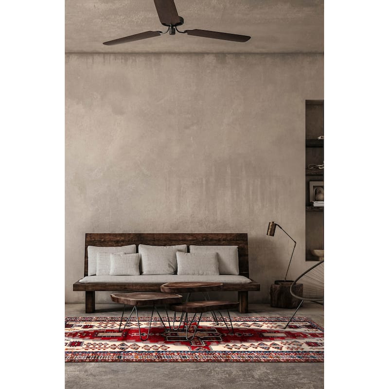 ECARPETGALLERY Hand-knotted Kayseri Vintage Red Wool Rug - 3'3 x 6'4