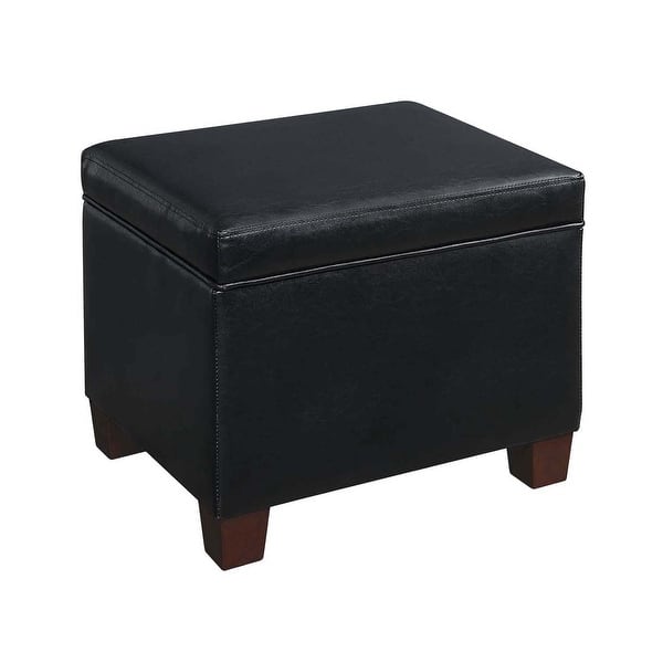 slide 2 of 10, Convenience Concepts Madison Storage Ottoman Black Vegan Leather