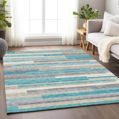 Premium Washable Super Soft Stripes Stacked Mayfield Rug