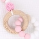 preview thumbnail 3 of 2, Attachable Wooden & Silicone Teether with Clasp
