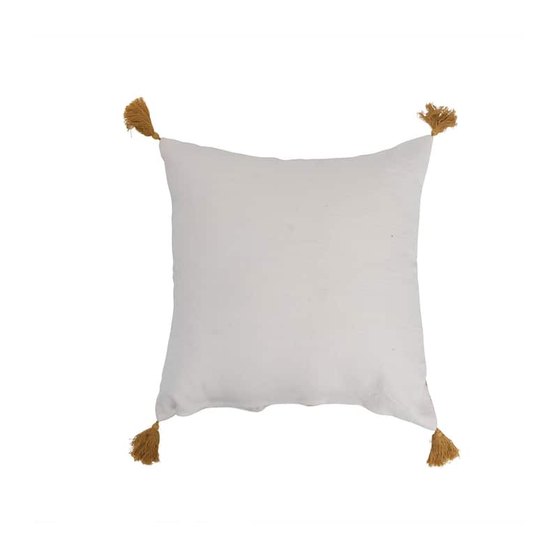 Cotton Pillow with Pattern and Tassels