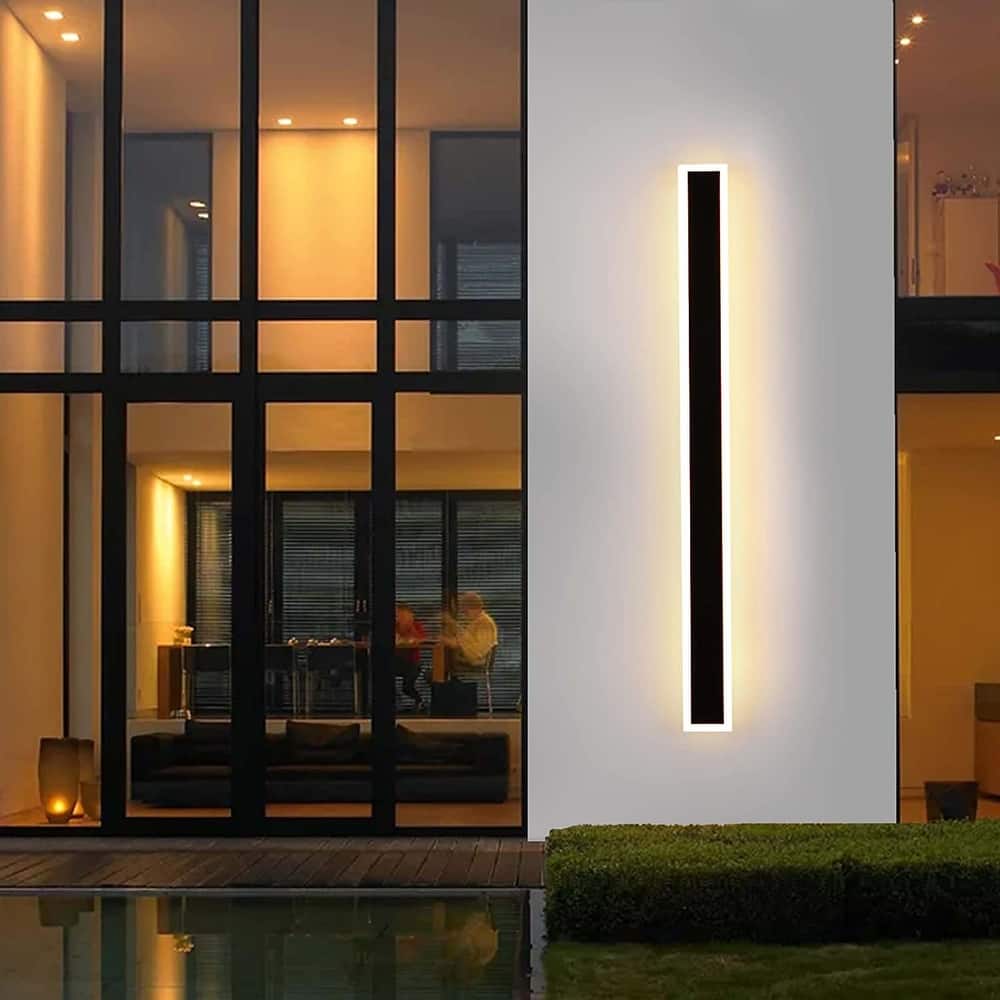 1-Light Modern Linear Strip Integrated LED IP65 Waterproof Indoor/ Outdoor Wall Light
