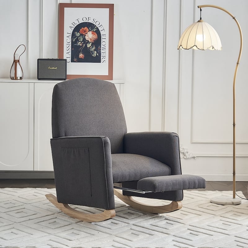 Linen Fabric Rocking Chair
