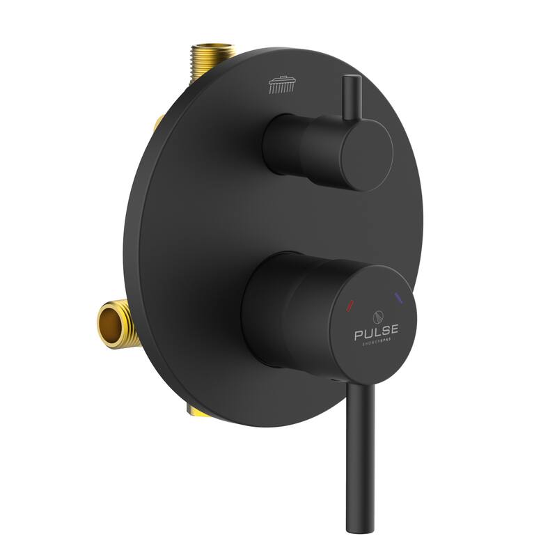 Tru-Temp Pressure Balanced Mixing Valve with Two Way Diverter Round Trim Matte Black