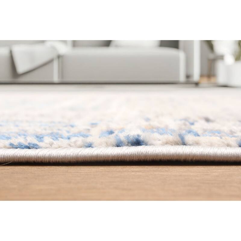 ECARPETGALLERY Machine Made Quinn Blue Area Rug