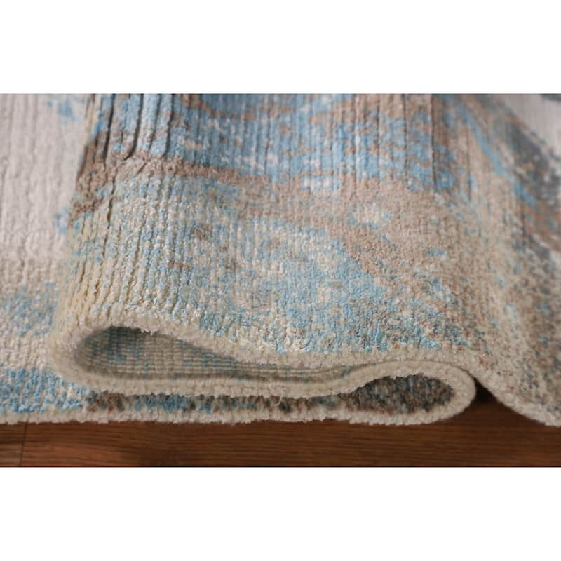 Modern Accent Rug Handmade Indian Wool Carpet - 2'8"x 4'9"