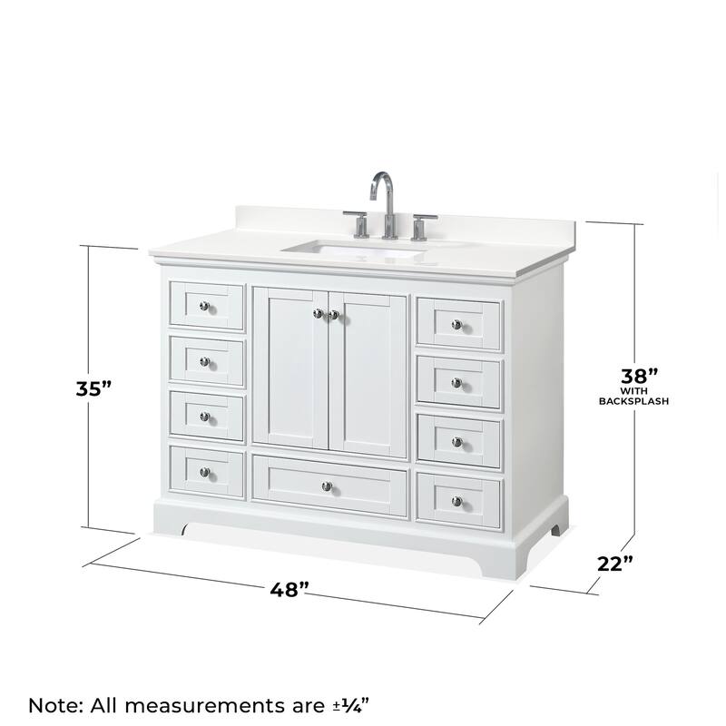 Wyndham Collection WCS202048S-QTZ-US3MXX Deborah 48" Free Standing