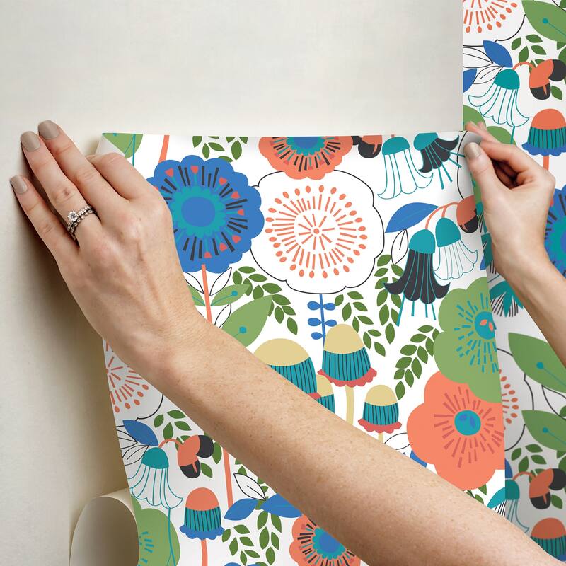 Megan Carter Dream Garden Off White Peel and Stick Wallpaper