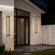 preview thumbnail 9 of 26, Matte Black Modern Linear Integrated LED Outdoor Wall Sconce with Vertical Light Strip