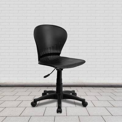 Contemporary Mid-Back Plastic Adjustable Height Swivel Task Office Chair