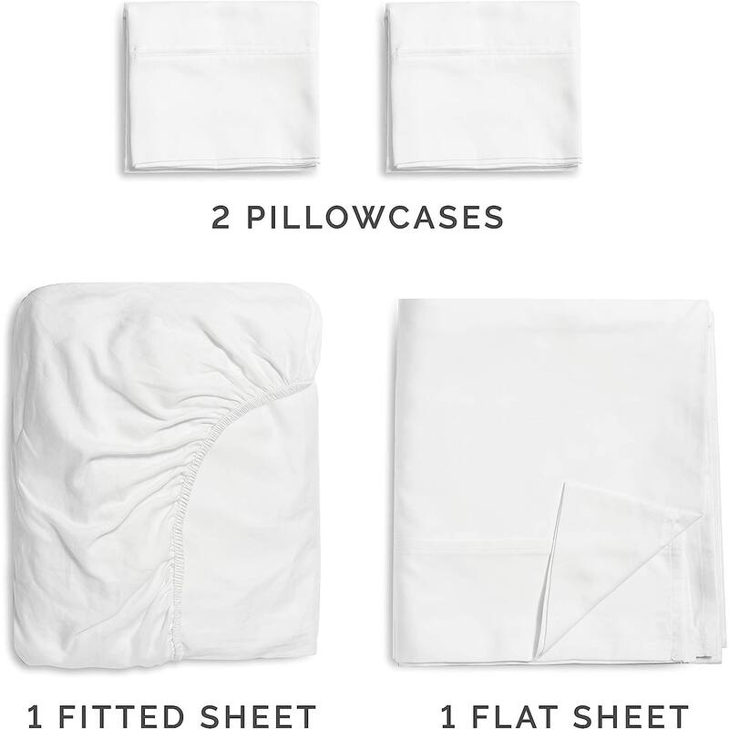 CGK Linens 400 Thread Count Deep Pocket Cotton 4 Piece Bed Sheet Set