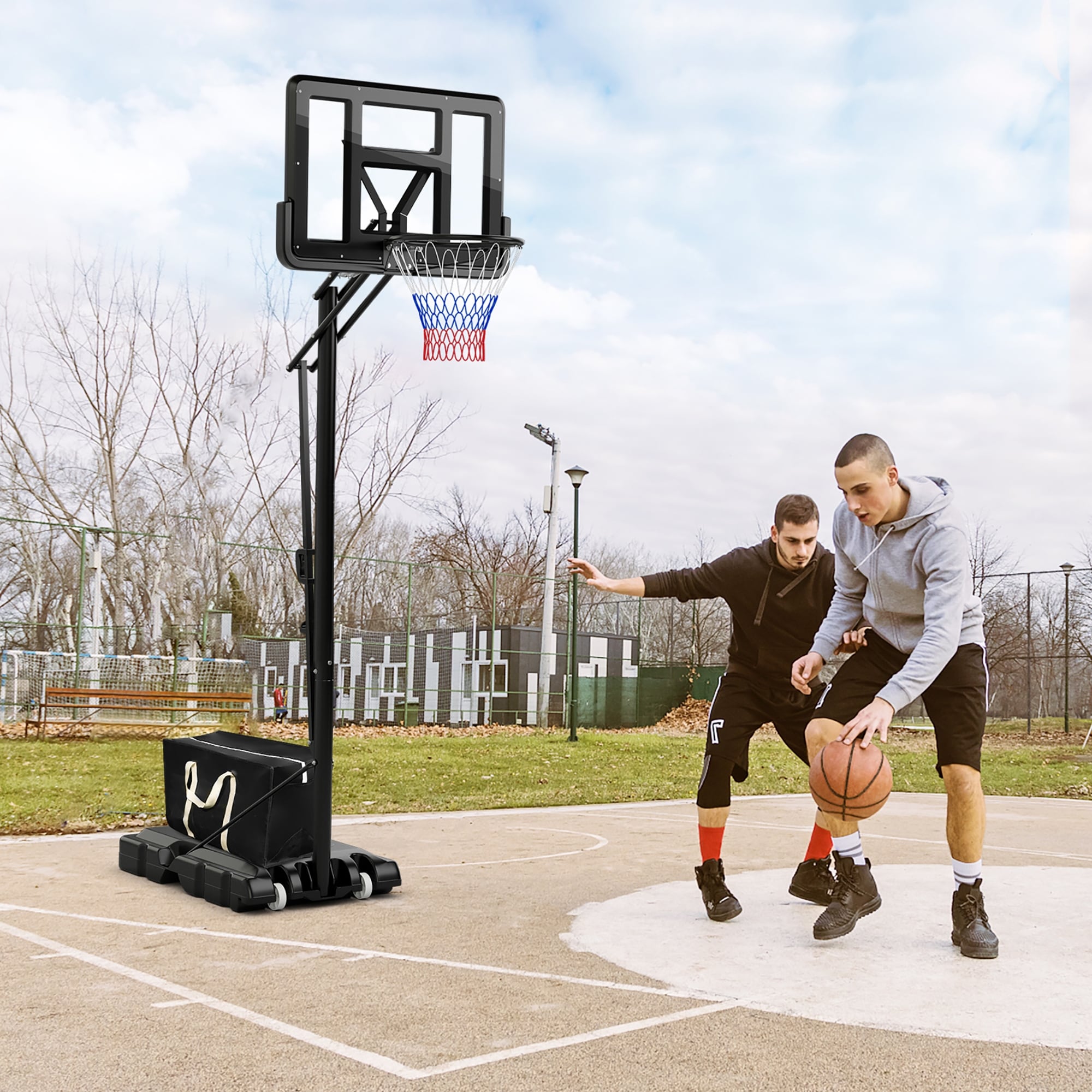 Costway 44'' Portable Adjustable Basketball Goal Hoop Stand System - 35.5''  x 23'' x 6'' (L x W x H) - On Sale - Bed Bath & Beyond - 37246791