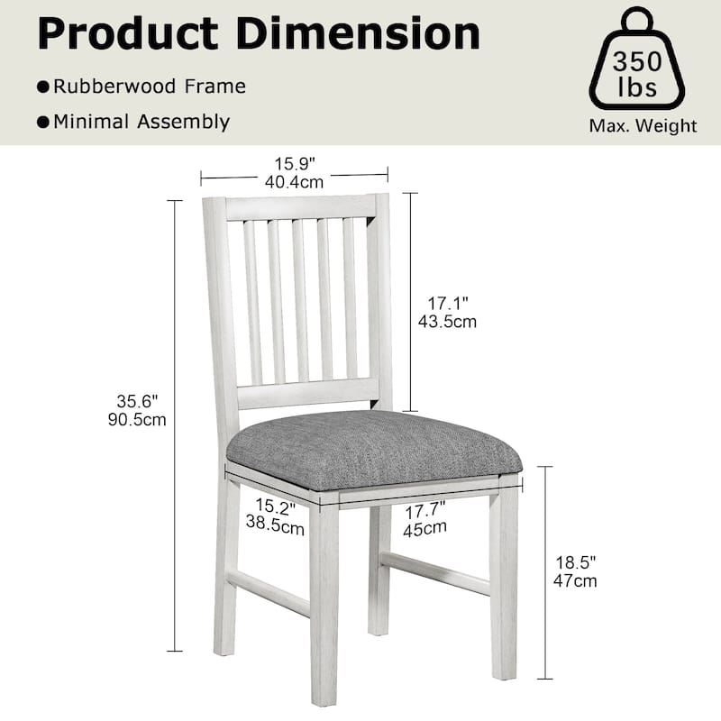 VECELO Modern Dining Chairs, Farmhouse Kitchen Chairs Set of 2/4/6, Kitchen Dining Chairs with Sturdy Solid Wood Frame