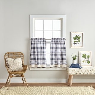 Matching 3 Piece Window Curtain Set 2 Tier Panels Taupe 3 Piece Gingham Check Kitchen Window Curtain Set: Plaid Cotton Rich Bathroom and More KWC-KINGSTON-CHECK-TAUPE-3154 1 Valance