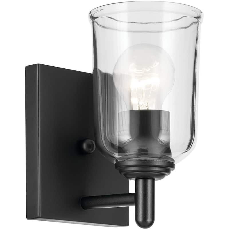 Kichler Shailene 1 Light Wall Sconce - Black / Clear
