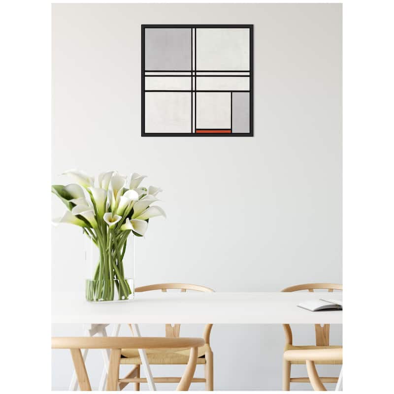 Kate and Laurel Sylvie Piet Mondrian Composition No 1 Gray Red 1935 Framed Canvas by The Art Institute of Chicago