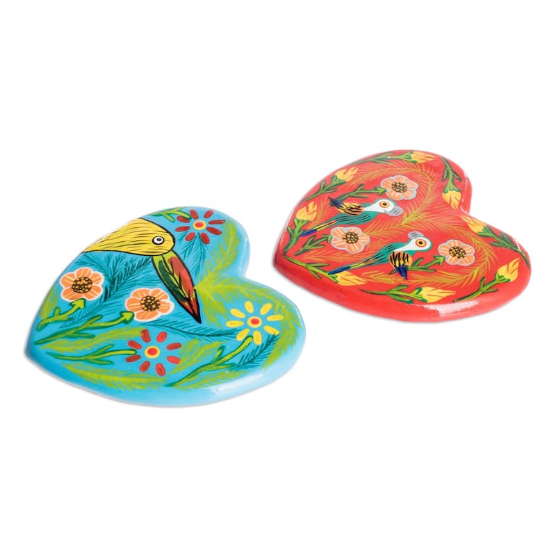 Novica Handmade Hearts Ceramic Magnets (Set Of 4)