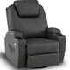 preview thumbnail 14 of 46, MCombo Manual Swivel Glider Rocker Recliner Chair with Massage and Heat, Faux Leather 8031