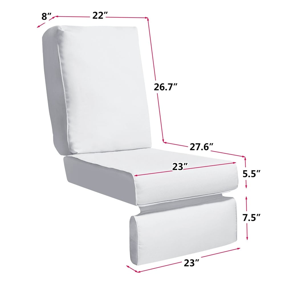 Indoor Outdoor Recliner Replacement Cushion,Washable Cushion Deep Seat
