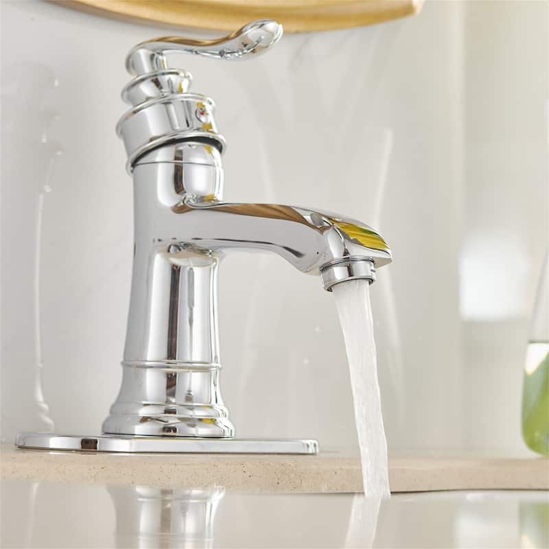 Single Handle Bathroom Faucet With Drain Assembly Single Hole Bathroom Sink Faucets Lavatory Basin Vanity Modern Elegant Taps