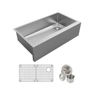 Elkay Crosstown 35-7/8" Farmhouse Single Basin Stainless Steel Kitchen
