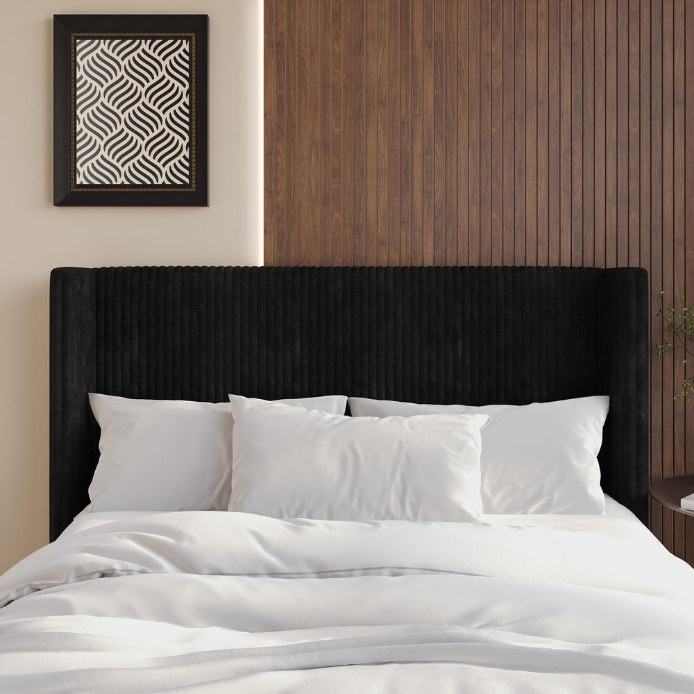 Clayfell Lenox Upholstered Wingback Headboard, Soft Corduroy, Easy to Assemble