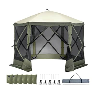10x10 Pop Up Gazebo Tent with Mesh Sides & Wind Panels