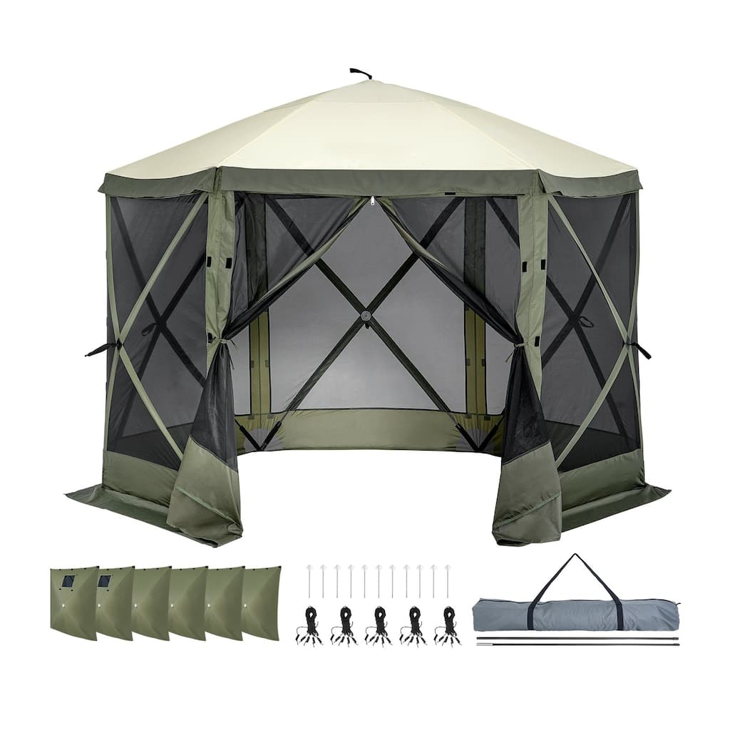 10x10 Pop Up Gazebo Tent with Mesh Sides & Wind Panels