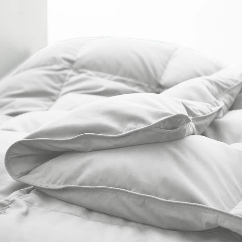 Lightweight to All-season White Goose Down Feather Fiber Comforter Duvet Insert