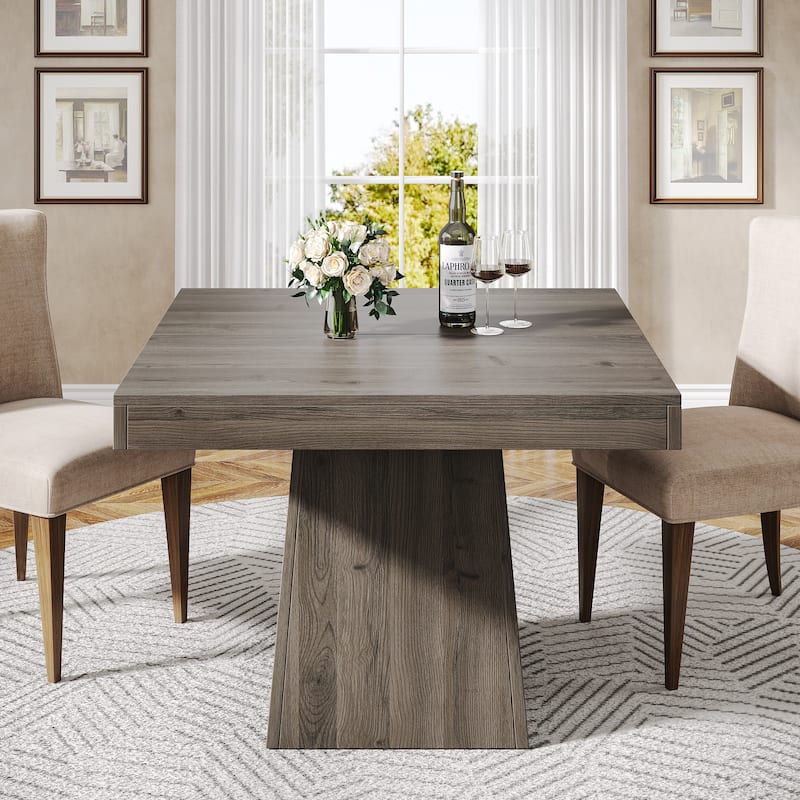 31.5 Inch Square Dining Table, Wood Kitchen Table Small Dinner Table Farmhouse Dining Room Table - Light Grey