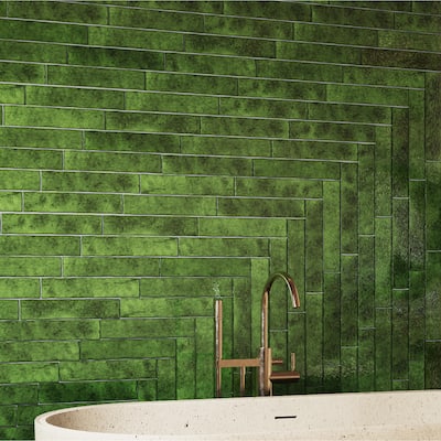 Merola Tile Menorca Tourmaline 2-1/2" x 12-7/8" Ceramic Wall Tile
