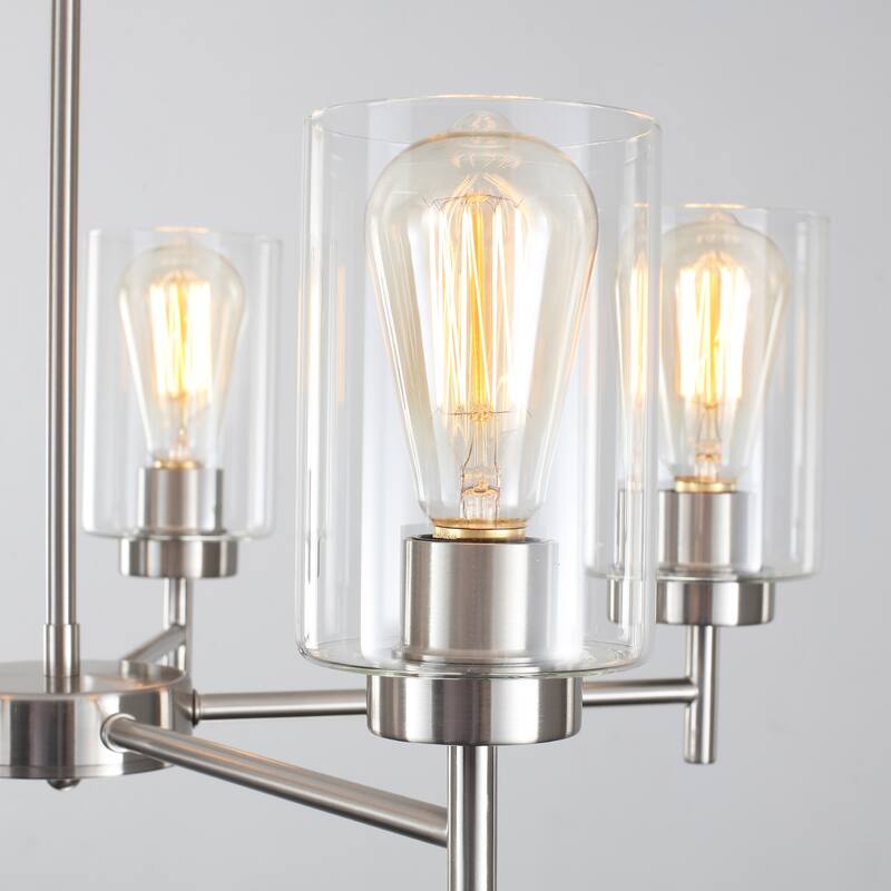 5-Light 5.9"H x 24.3"W Farmhouse Chandelier for Living Room Bedroom